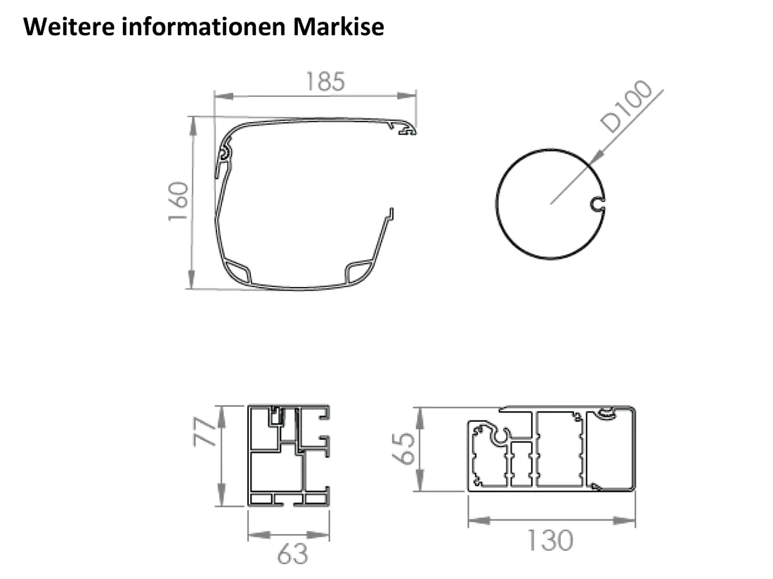 Überdachung Markise Produkt Bild